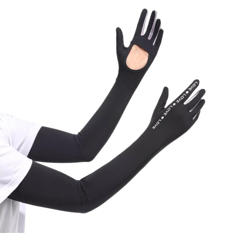 アームカバー レディース 接触冷感 UVカット スポーツ 運転用 ロング丈 再生繊維 日焼け止め 薄手 春夏 グレー ブラック ピンク(4.0)