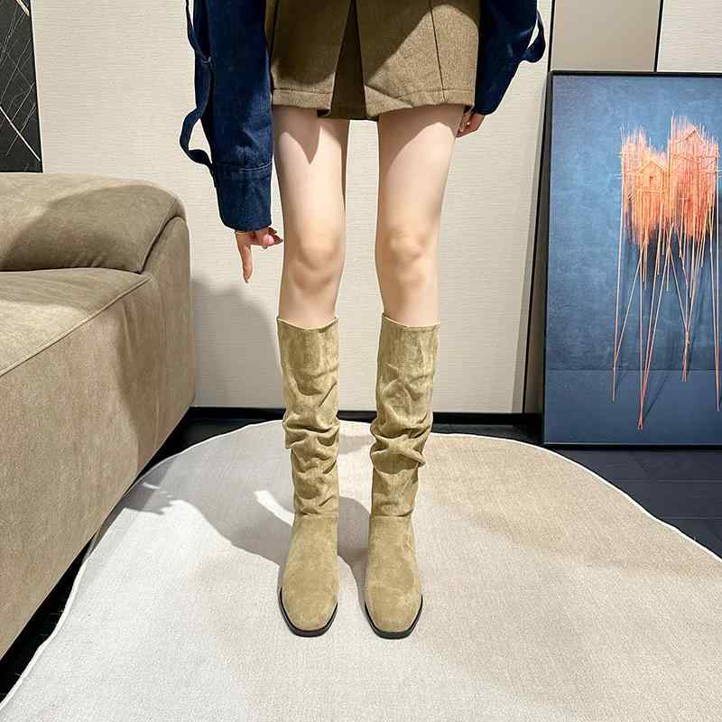 ブーツ レディース ニーハイブーツ 厚底 インヒール ウェッジヒール スタックドブーツ 女性用 デニム 美脚 প্ল্যাটফর্ম 防水 滑り止め 春夏秋冬