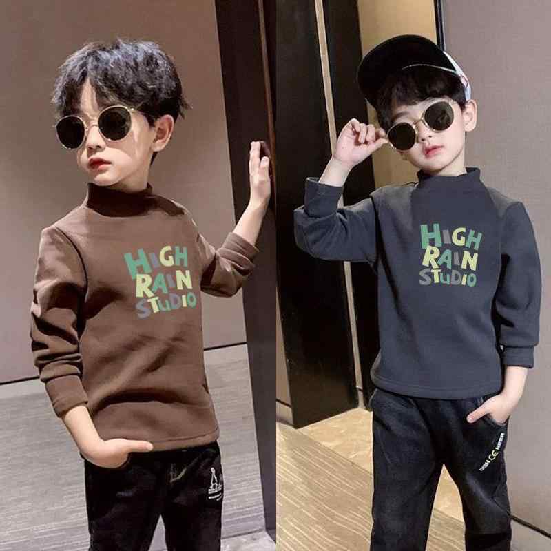 Tシャツ 男児 キッズ 秋冬 長袖 カットソー 保温性 伸縮性 男の子 子供 半タートル...