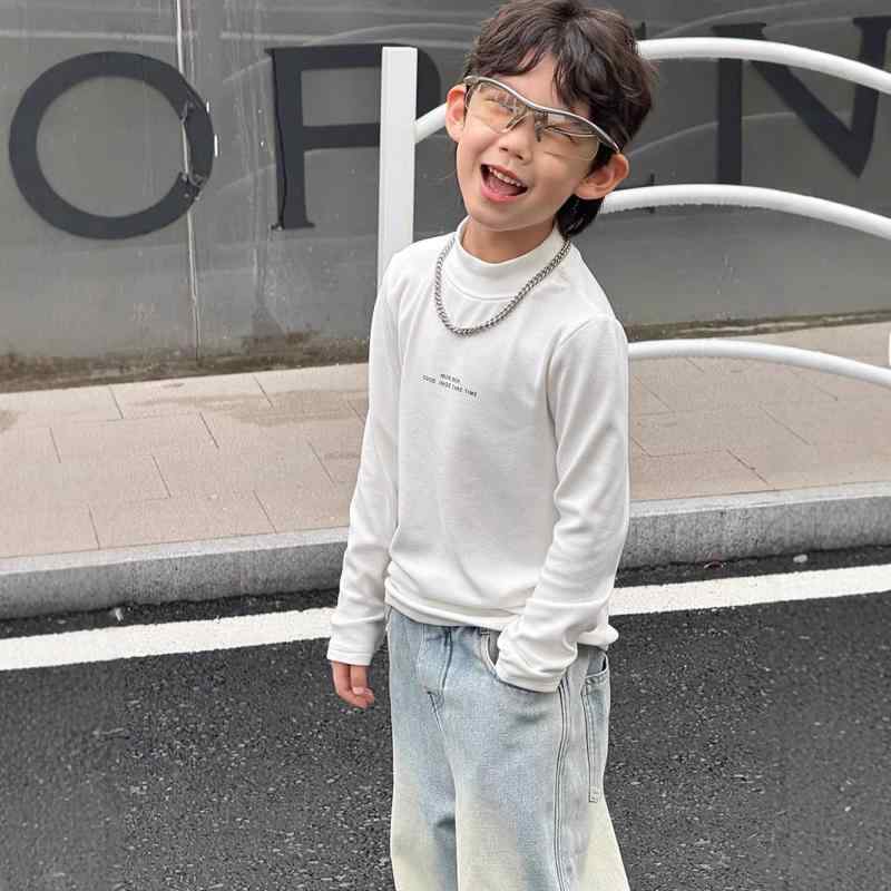 毛衣 - 子供服 Tシャツ 男の子 長袖 秋冬 厚手 防寒 タートルネック コットン 吸湿速乾 インナー トップス ボーイズ キッズ ベージュ ブラック グレー