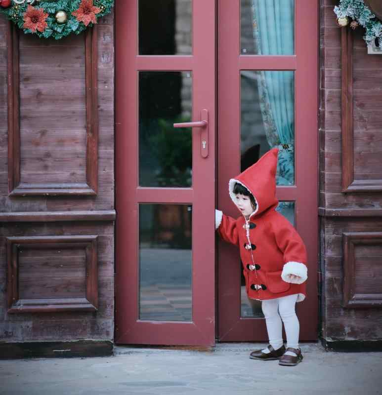 子供服 アウター ジャケット クリスマス 新年 帽子付き 羊毛 コート 女の子 幼児 80cm 90cm 100cm 110cm 120cm 130cm かわいい 甘め 秋冬