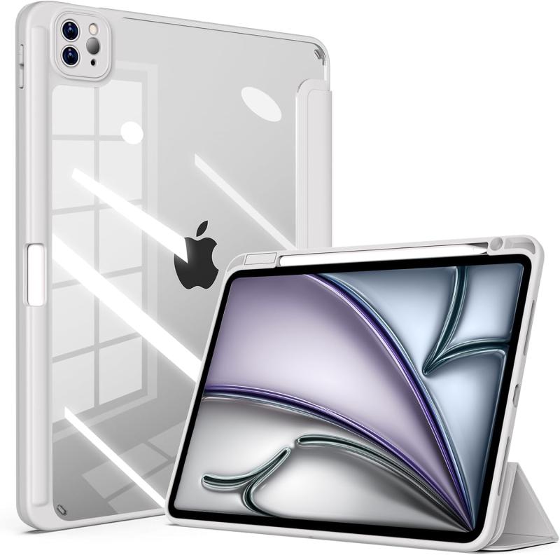 Lsmmpoba ipad Air 第5世代 ケース 2022 / iPad Air 第4世代 ケース 2020 ペンシル収納 10.9 インチ TPU透明バックカバー