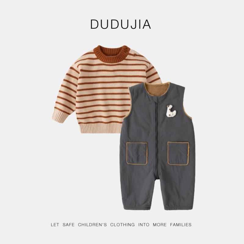 ベビー キッズ 背当て付き ズボン 冬服 ニット セーター 上下セット 幼児 1歳 2歳 ...