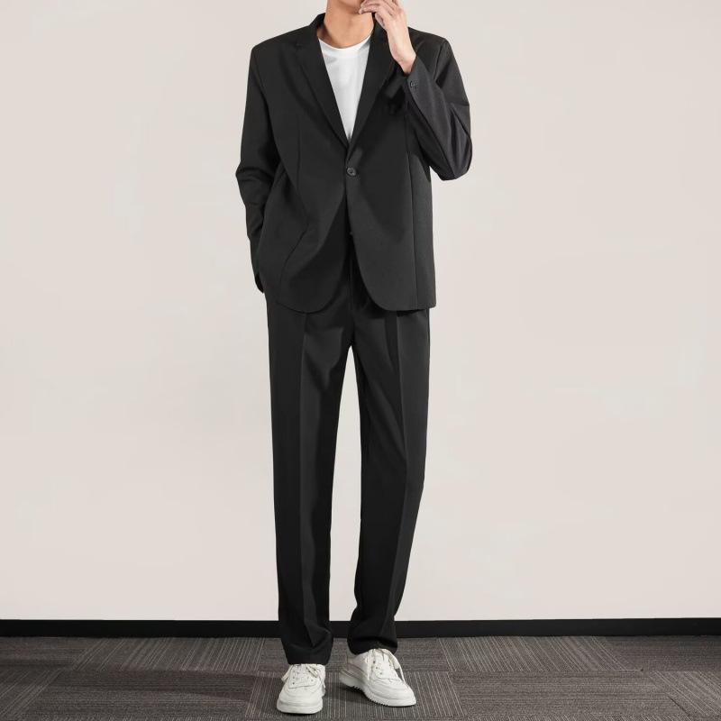 メンズ スーツ セットアップ 春夏 ビジネス カジュアル 男性用 無地 テーラードジャケット スラックス 上下セット 2点セット 普段使い 通勤 リモートワーク e-myshop-10706528 イーマイショップ パッケージ画像