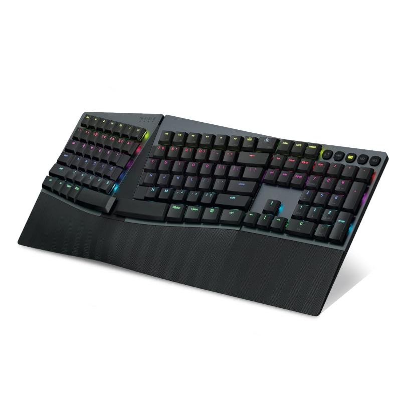 Perixx ペリックス PERIBOARD-835 ワイヤレスエルゴノミクスメカニカルキーボード RGBバックライト充電式 Bluetooth マルチデバイス接続 Windows/Mac OS対応 - 米国英語配列