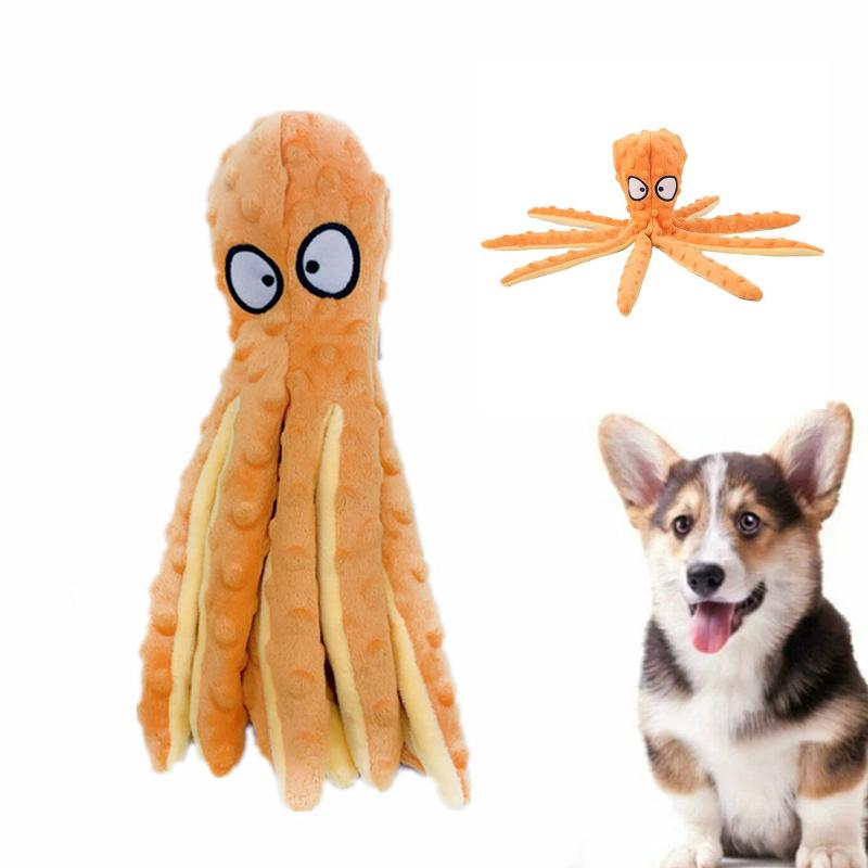 犬のおもちゃ ぬいぐるみ 音が鳴る タコ 可愛い 犬用 噛むおもちゃ ペットおもちゃ 運動不足 ストレス解消