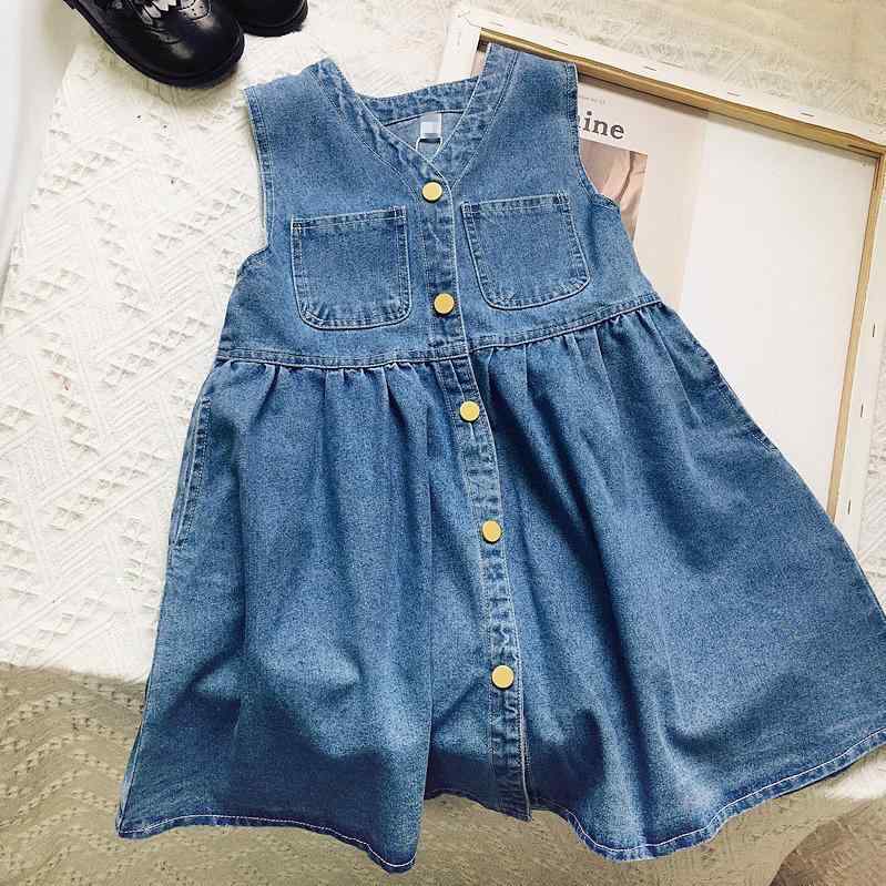 子供服 女の子 デニムワンピース ジャンパースカート ブラウス 2点セット コットン 春夏 かわいい 普段使い