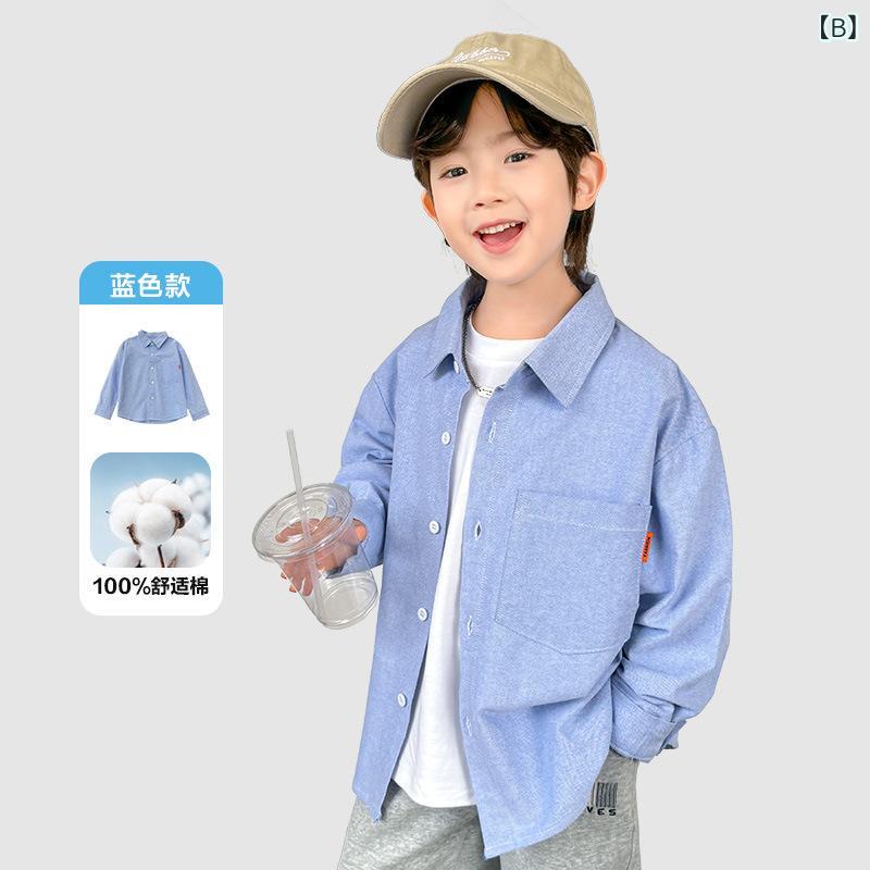 子供服 シャツ 男の子 長袖 春秋 ストライプ 綿100% 韓国風 トップス 普段着 おし...