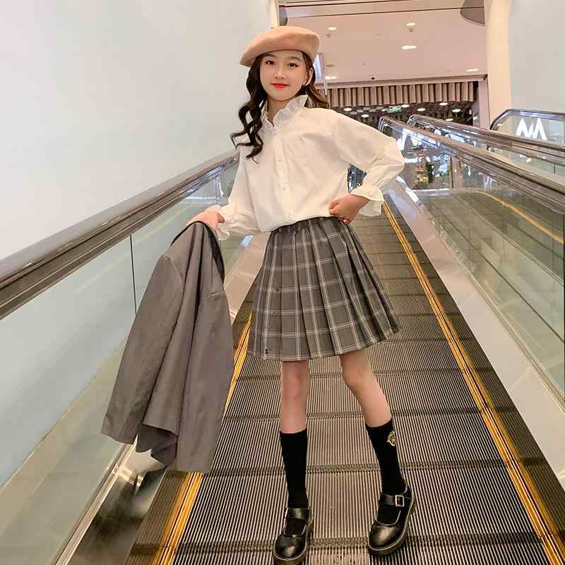 子供用スーツ 女の子 秋物 ブレザースーツ プリーツスカート 2点セット 通学着 フ...
