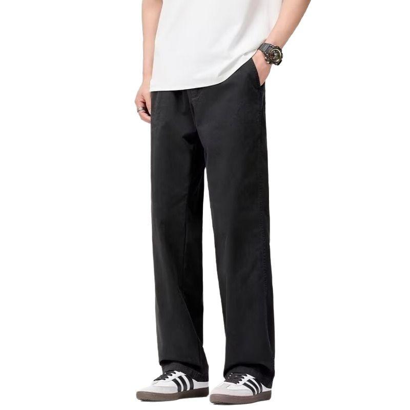 パンツ メンズ 男性用 ワークパンツ 綿 ワイドレッグパンツ ルーズ ストレートパンツ ブラック カーキ 普段使い アウトドア