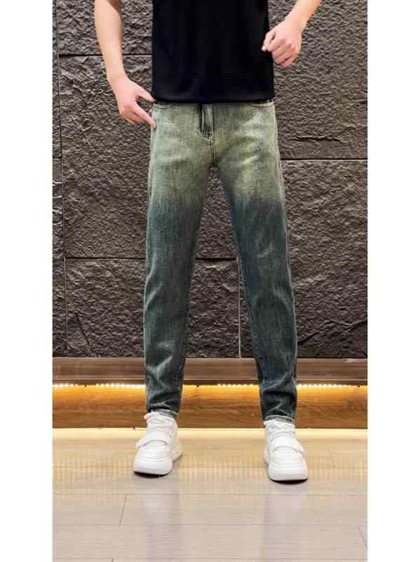 ジーンズ メンズ 男性用 デニム ストレート 伸縮性 ウォッシュ加工 ブルー 普段使い ファッション