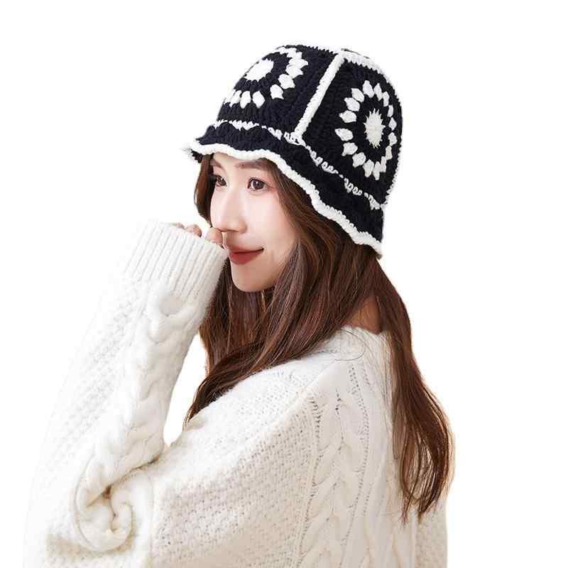 樂天商城 - ニット帽 女性用 フィッシャーマン ハット 手編み 復古 レース 薄手 透気 保暖 丸頂 無檐 冬用 腈纶素材 丈青 紫 黒 米色 青 緑 赤 ピンク 白 黒緑 橙 多色展開 均码 軽量 暖かみ かわいい 普段使い