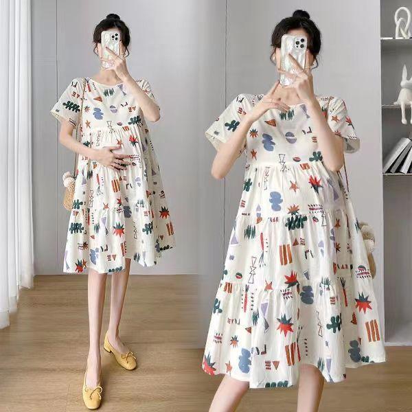ワンピース マタニティ レディース 半袖 ロング丈 マキシ丈 ゆったり 妊婦服 産前産後 体型カバー カジュアル お出かけ 普段使い おしゃれ かわいい ママ 春夏 オールシーズン 無地