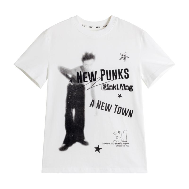 Rakuten - Tシャツ レディース 半袖 Y2K へそ出し トップス パンク アルファベット プリント スリム 綿 ラウンドネック カットソー ショート丈 ストリート カジュアル