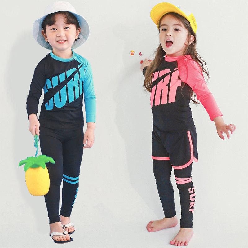 Rash Guards - 水着 キッズ 子供 長袖ラッシュガード セパレート 3点セット 男の子 女の子 UVカット 日焼け防止 速乾