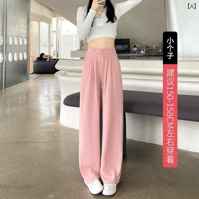 スラックス レディース 高腰 ワイドパンツ カジュアルパンツ ズボン カーキ 春秋 センタープレス 美脚 落ち感 ルーズフィット 無地 e-myshop-11103952 イーマイショップ サンプル画像2