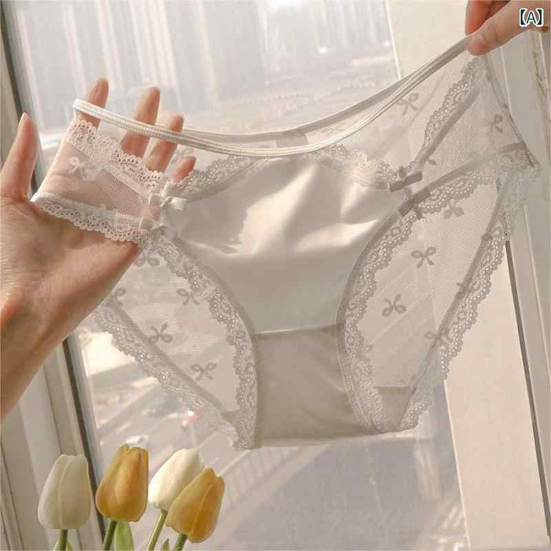 ショーツ レディース 三角パンツ 下着 ランジェリー 接触 インナー パンティ 少女風 レース サテン 網糸 透湿性 通気性 伸縮性 フィット感 快適 プレーン 無地 かわいい セクシー フェミニン