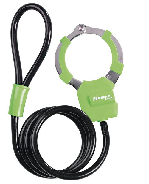 マスターロック(Master Lock)盗難防止用品 手錠型ケーブルロック(グリーン) 8275JADPROGRN