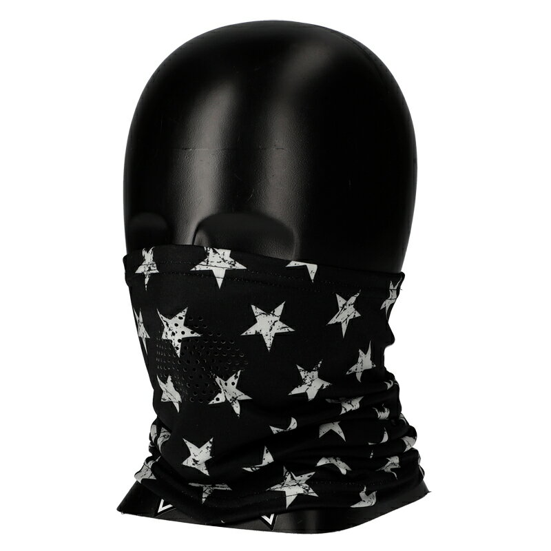 【K】ライズ(RIDEZ) PIPES（パイプス） ネックウォーマー ブラック STAR PNW-05