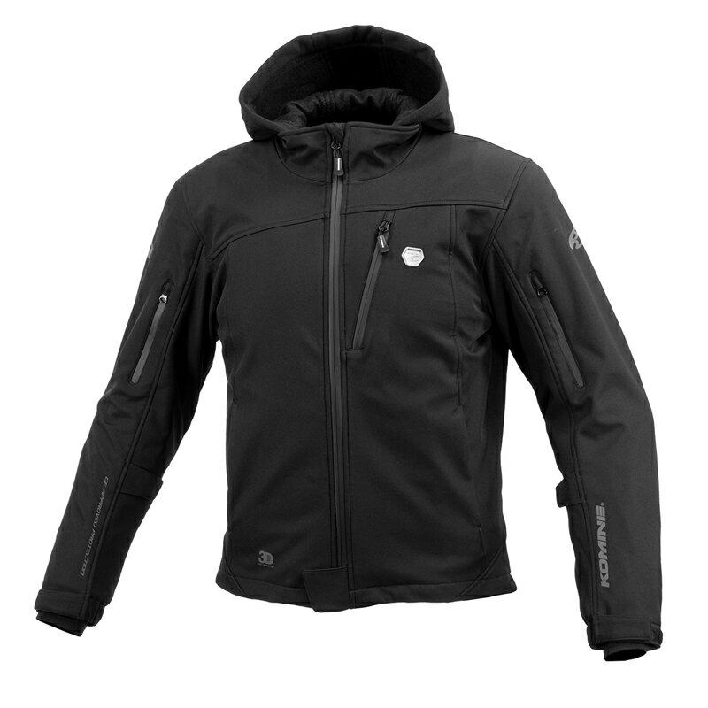 コミネ(KOMINE) JK-5902 プロテクトソフトシェルウインターパーカ｜ネオブラック｜3XL