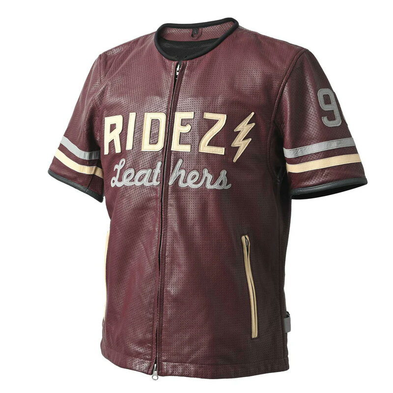 ライズ(RIDEZ) 98 S/S ジャケット バイク用 レザージャケット レッド RLSJ16｜レッド｜L