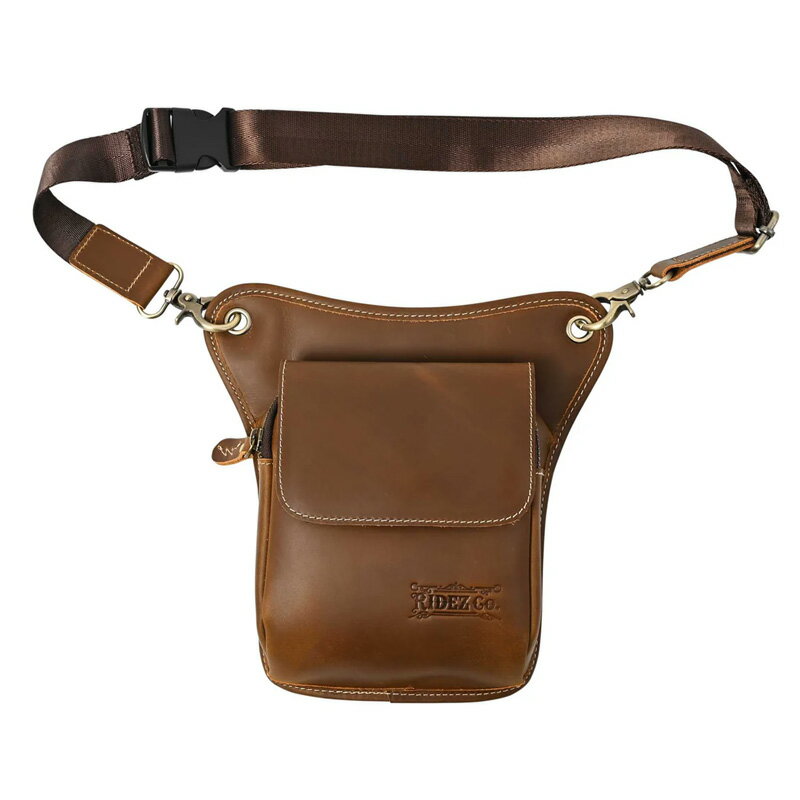 ライズ(RIDEZ) LEATHER LEG BAG バイク用 レッグバッグ RBP04｜L.ブラウン