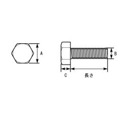 キタコ(KITACO) (K-CON) 六角ボルト M8XP1.25X20mm/2ヶ　　サイズ=A:13 B:8 C:5.5(0900-081-00002)