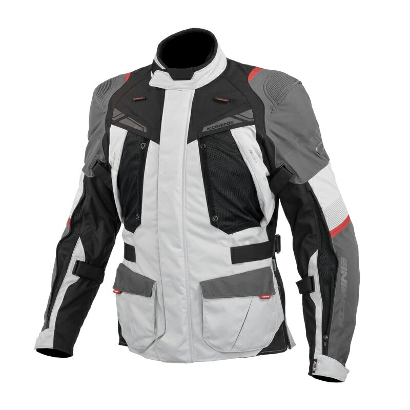 コミネ(KOMINE) JK-609 フルイヤーアドベンチャージャケット（ライトグレー/ブラック/S）