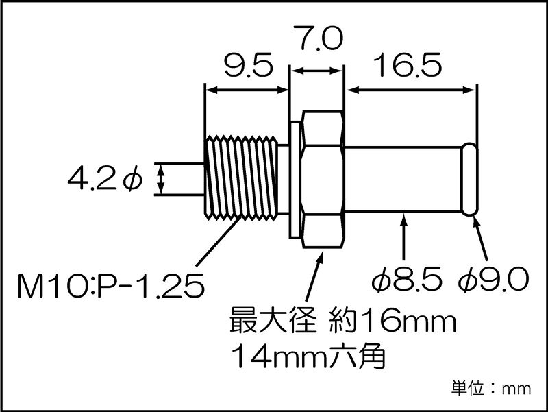 SHIFTUP（シフトアップ）キャッチタンクノズル　内径8mmホース対応｜ゴールド｜950...
