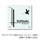 ガラスアクリル銘板 H300×W300×t5mm 化粧ビス止め スコッチシート内貼り 商業サイン 館銘板 事務所の表札 おしゃれな看板 集合住宅 会社銘板 店舗看板 マンション名看板 otCG303005k-K
