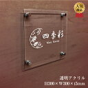 【期間限定P5倍】 透明アクリルプレート H300×W300×t5mm 化粧ビス止め 透明アクリル アクリル 表札 銘板 プレート 開業 贈り物 看板製作 オー...