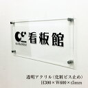 【期間限定P5倍】 透明アクリルプレート H300×W600×t5mm 化粧ビス止め 表札 看板 プレート 事務所 オフィス 受付 ビル 商業施設 アパート マ...