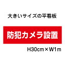 防犯カメラ作動中!看板【大きい看板】看板 高さ30cm 幅1m 穴6ヵ所 / パネル / プレートbigp-op-55