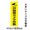 24時間カメラ作動看板【大きい看板】看板 高さ1m 幅30cm 穴6ヵ所 / パネル / プレートbigp-op-64t