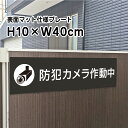 防犯カメラ作動中プレート 看板【マットブラック】H10×W4...