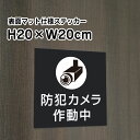 防犯カメラ作動中 ステッカー【マットブラック】H20×W20cm/ 防犯ステッカー お洒落 黒 ステッカー/屋外対応 防水◎ 店舗標識や室内掲示にも!シールタイプ bla20-1st