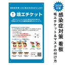 咳エチケット 看板 600×350mm 感染症対策 マスクの付け方 マスク着用方法 プレート 掲示 ウイルス対策 ポスター infection01pp