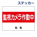 監視・防犯カメラステッカー 【監視カメラ作動中】ステッカー H26×W35cm 名(社名)入れ無料! 駐車場ステッカー/シールタイプ S-11-3ST