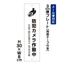 【両面テープ付き】 防犯カメラ作動中 24H SECURITY SYSTEM ピクト表示 /H30×W8cm プレート 看板プレート 商品番号:ATT-005t-r