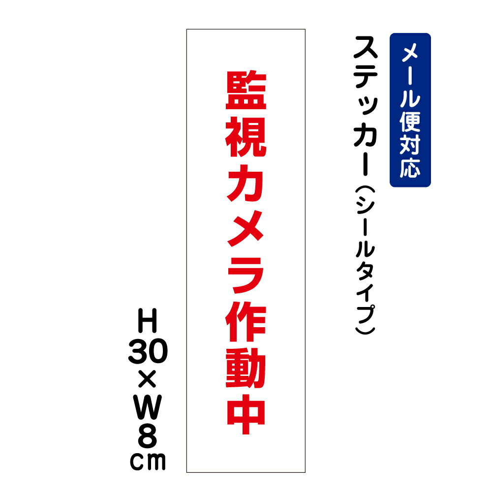 監視カメラ作動中 /H30×W8cm 防犯ステ