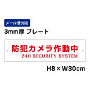 防犯カメラ作動中 24H SECURITY SYSTEM /H8×W30cm プレート 看板プレート 商品番号:ATT-001