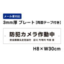 【両面テープ付き】 防犯カメラ作動中 24H SECURITY SYSTEM 外国語表記 /H8×W30cm プレート 看板プレート 商品番号:ATT-003-r