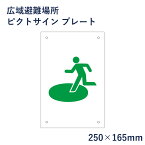 広域避難場所 ピクトサイン プレート H250×W165mm / ピクトグラム マーク 看板 防災 消防 ピクト 標識 表示板 mark-21