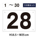 楽天看板ならいいネットサイン【30枚セット】駐車場 番号札 1～30セット 番号プレート H16.5×W25cm 駐車場 看板 プレート ナンバープレート cn-101-30set