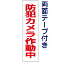 ■両面テープ付き【 防犯カメラ作動中 】 お手軽 プレート H40×W10cm OP-54T-r