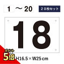 【期間限定P5倍】 【20枚セット】駐車場 番号札 1〜20セット 番号プレート H16.5×W25cm 駐車場 看板 プレート ナンバープレート cn-101-20set