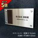【期間限定P5倍】 ステンレスプレート H200×W400×t2mm 化粧ビス止め ステンレス 看板 表札 銘板 屋外 おしゃれ 会社 事務所 高級感 ビル 美...