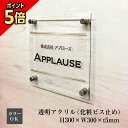 【期間限定P5倍】 透明アクリルプレート H300×W300×t5mm 化粧ビス止め インクジェットシート貼り 表札 看板 アクリル プレート アクリルサイン ...