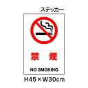 ▼ 禁煙 JIS規格安全標識 2018年改正版 H45×W30cm / 標識 ステッカー シール un-802-152A