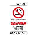 ▼ 敷地内禁煙 JIS規格安全標識 2018年改正版 H30×W20cm / 標識 ステッカー シール un-803-152a